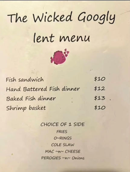 Lent Menu